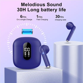Jesebang wireless earbuds blue IPX7; sweatproof and rain-ready for workouts.