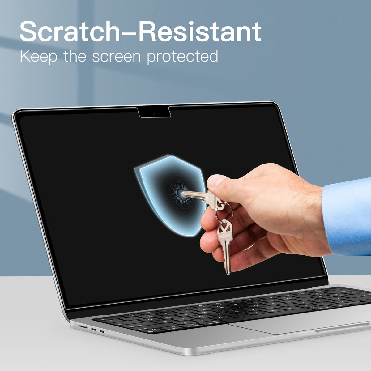Matte glare reduction improves viewing comfort in bright light.