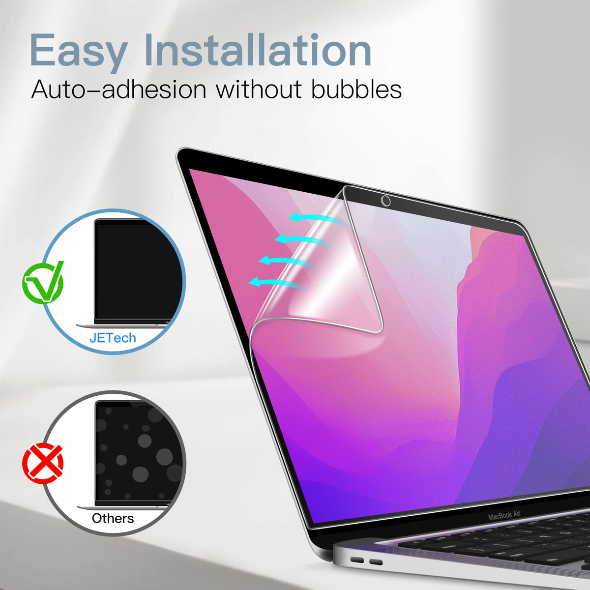 JETech MacBook Air 13 easy install screen protector applies bubble-free in seconds