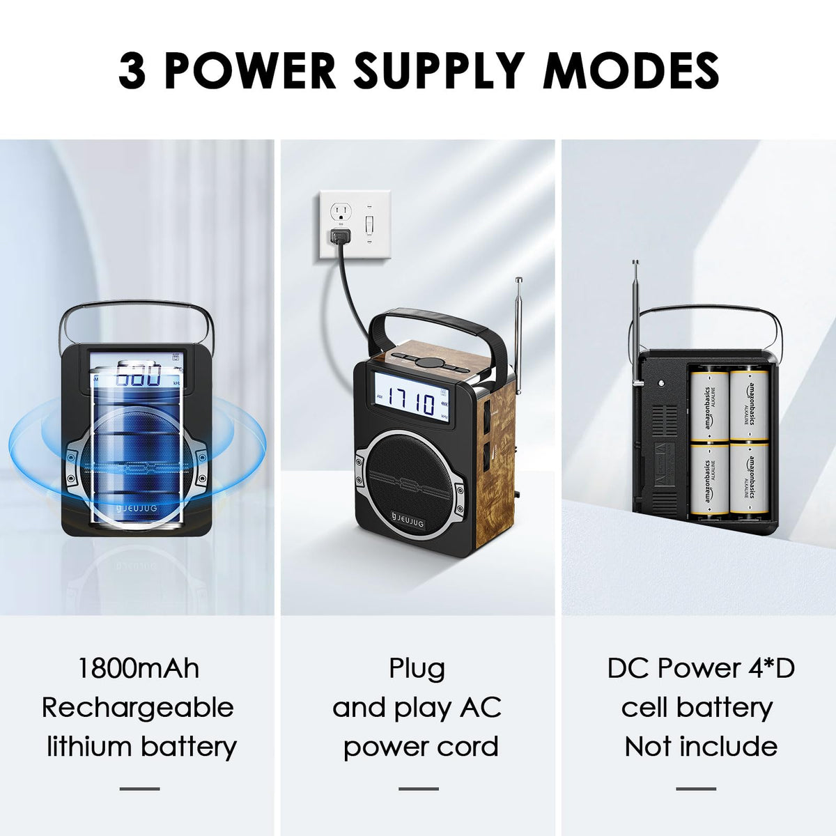 JEUJUG open back with battery compartment and plug for flexible power