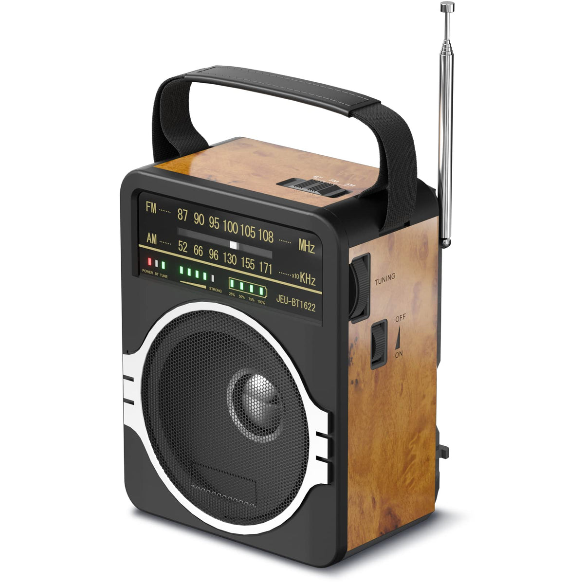 JEUJUG front view showing retro dial and speaker for clear listening
