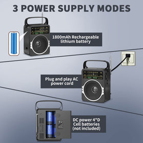JEUJUG side view with D-cell battery compartment open for extended runtime
