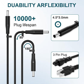 Jeunesse 130W AC adapter port end showing 4.5x3.0mm plug.