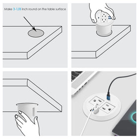 Jgstkcity 6ft extension cord provides flexible desk power reach