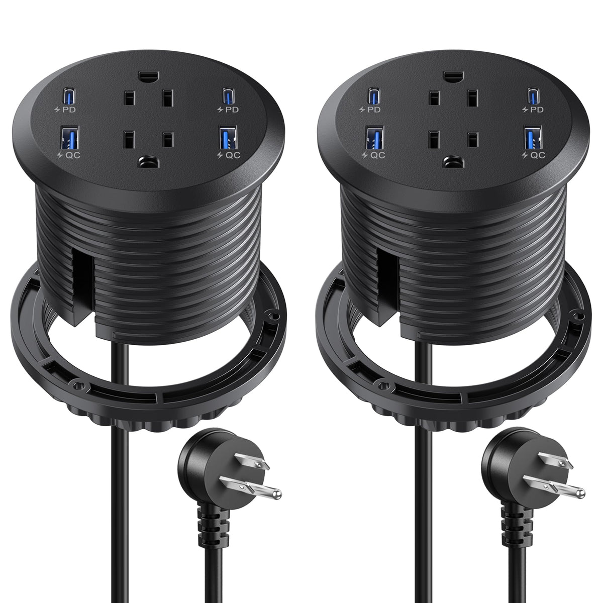 Jgstkcity 3-inch desktop power grommet with USB-C 65W fast charging