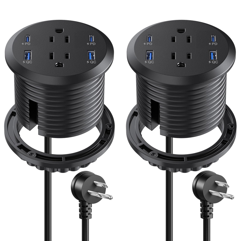 Jgstkcity 3-inch desktop power grommet with USB-C 65W fast charging