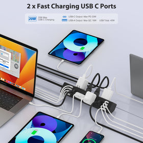 Jgstkcity 8 outlets and USB ports keep workspace tidy