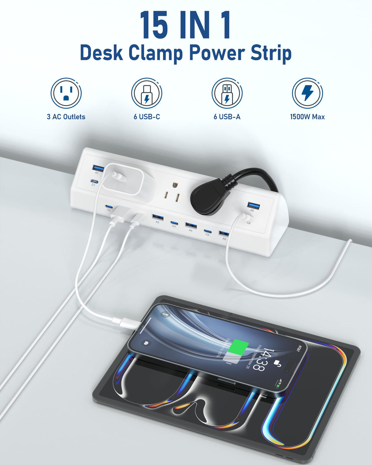 Jgstkcity surge protector demonstrates safer power with 900 Joules.