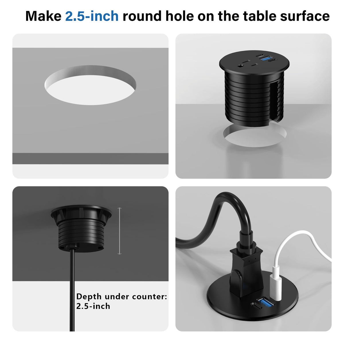 Jgstkcity outlet and USB ports support multiple devices together.