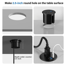 Jgstkcity outlet and USB ports support multiple devices together.