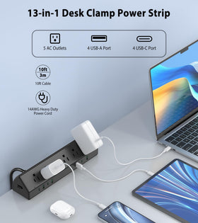 Jgstkcity close-up of AC outlets and USB ports for versatile charging