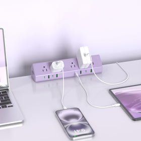 Jgstkcity clamp mounted on desk side securing power hub and reducing desktop clutter for cleaner setup