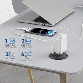 Jgstkcity close-up of USB-C PD and USB-A ports highlighting easy access