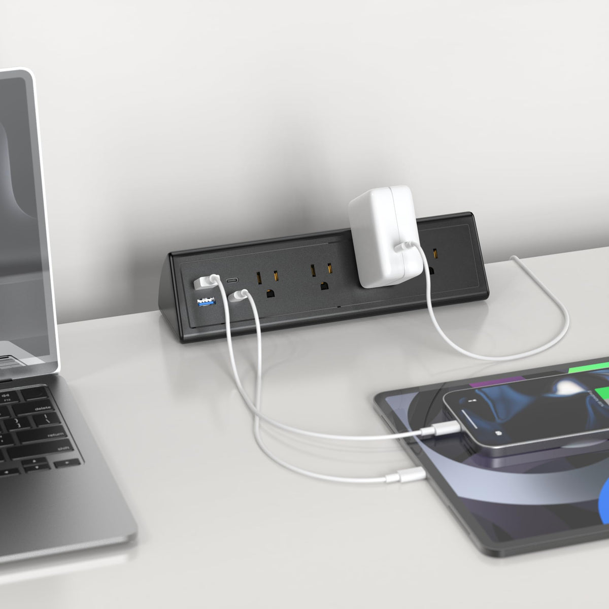 Jgstkcity close-up of USB-C and USB-A ports for fast convenient charging