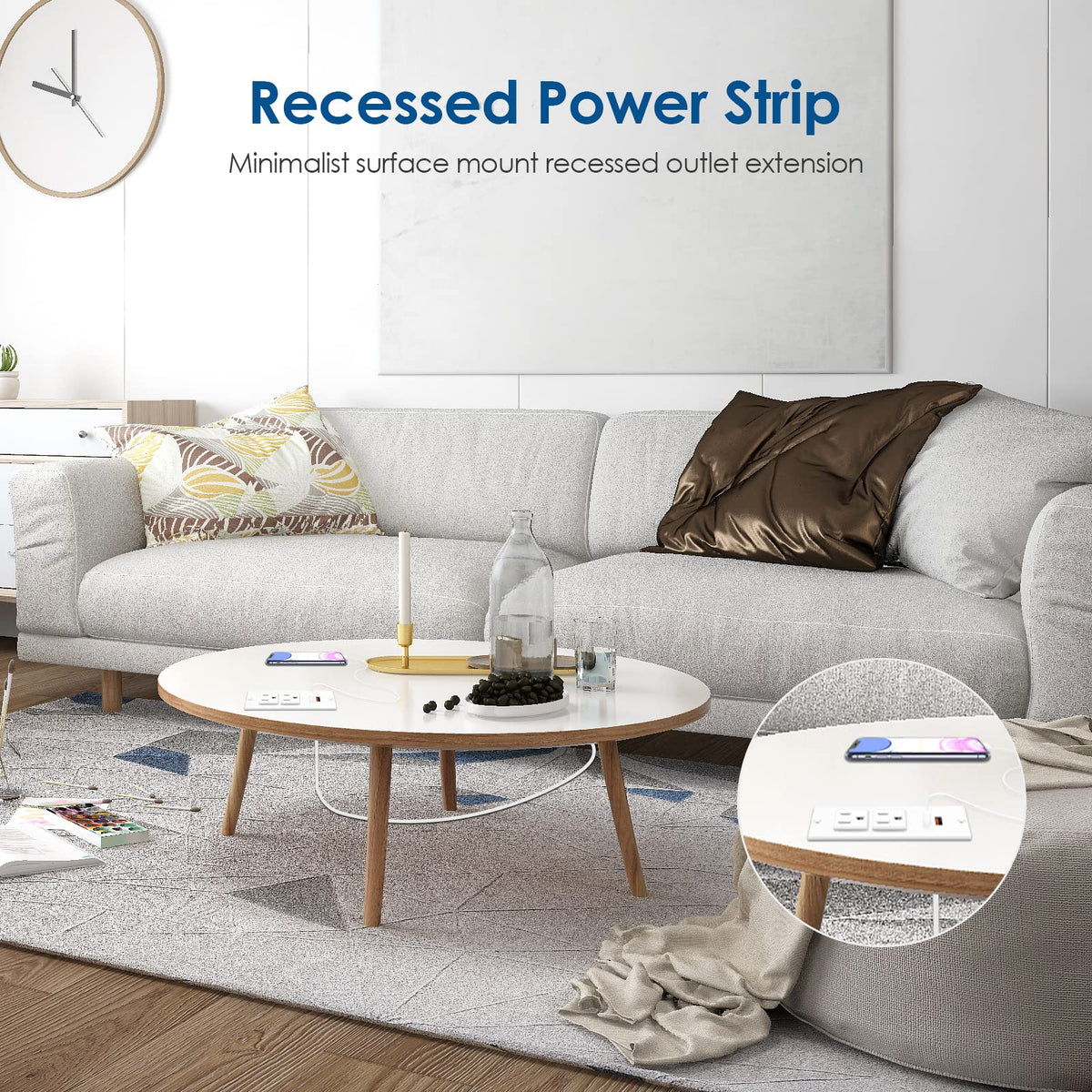 Jgstkcity power strip offers two outlets and two USB ports for desks.