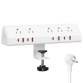 Jgstkcity desk clamp 65W USB-C power hub secures to your desk for fast charging.