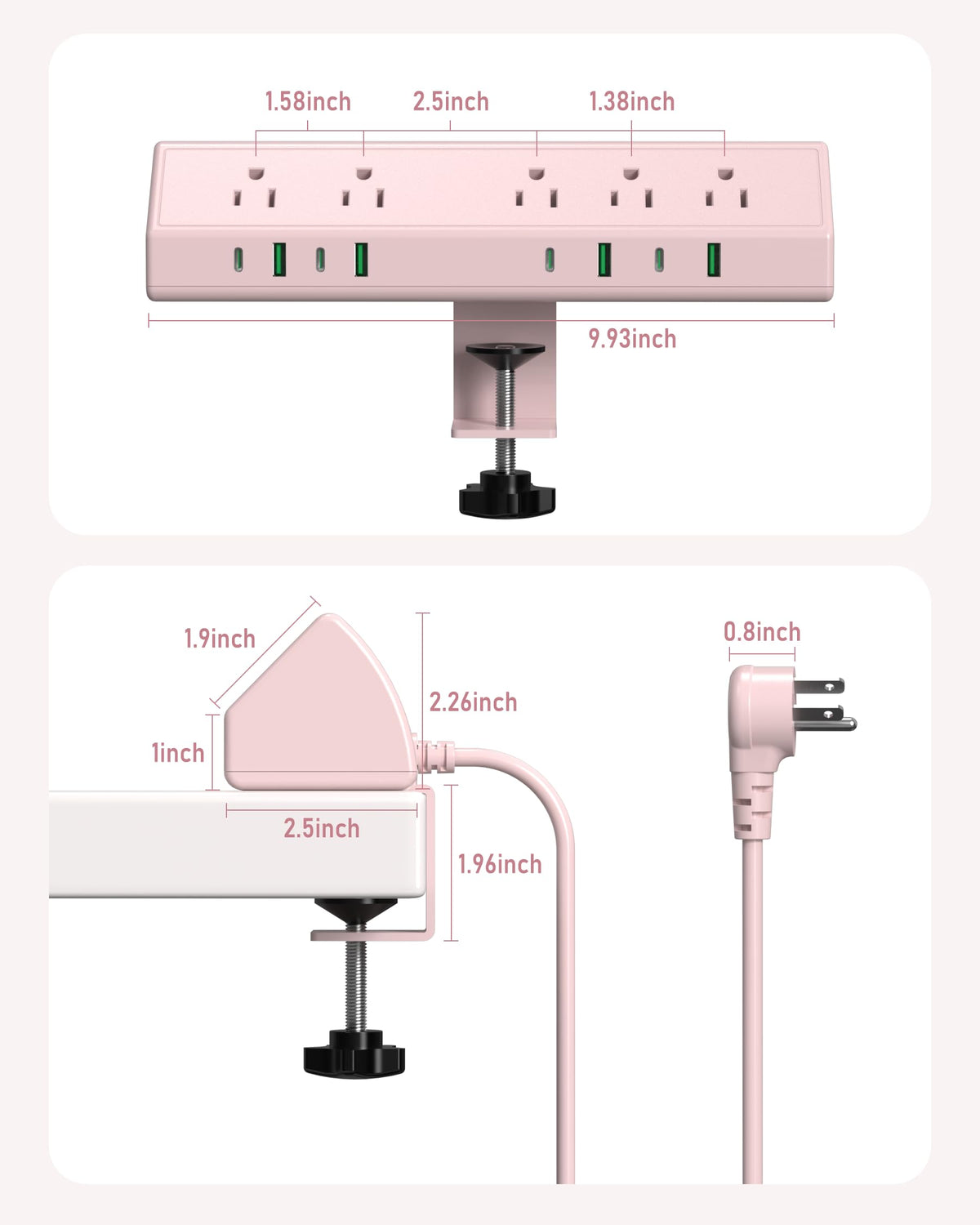 Jgstkcity desk clamp mounted on desk edge for tidy workspace
