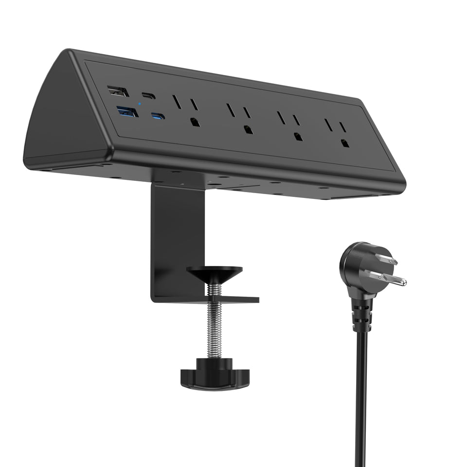 Jgstkcity desk clamp power strip attached to desk edge for reliable charging