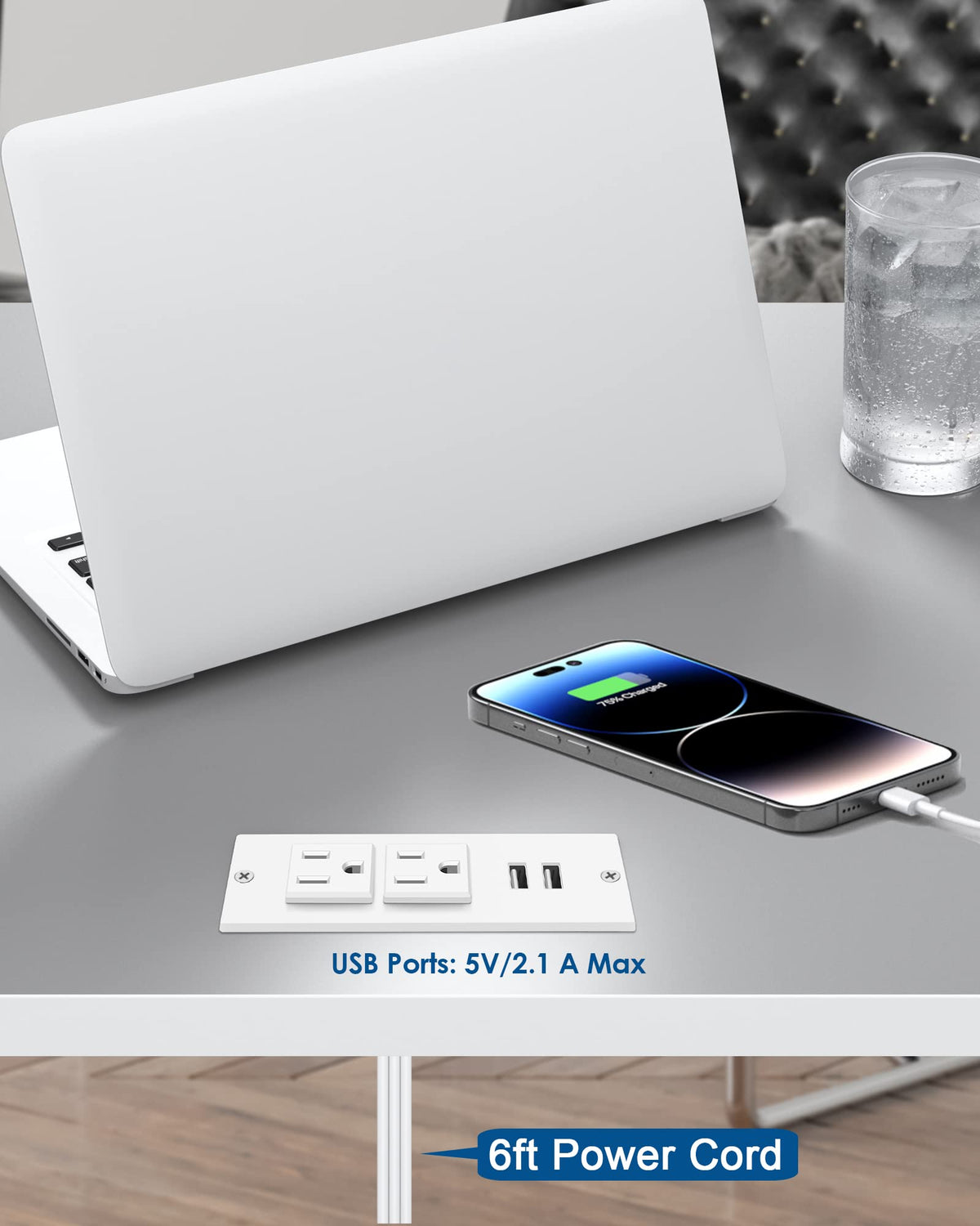 Jgstkcity flush mount desktop power outlet for side tables