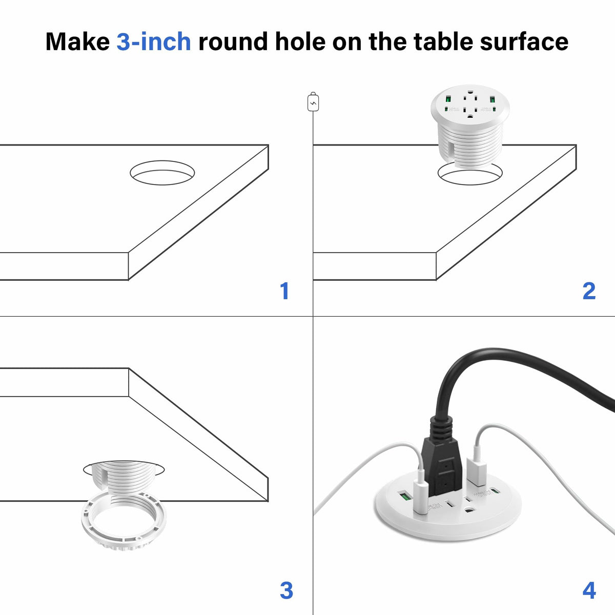 Jgstkcity flush-mount design minimizes visible cables and clutter.