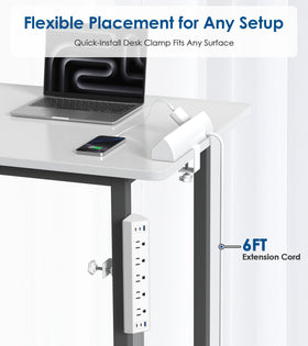 Jgstkcity flat plug and 6ft cord showing furniture clearance benefit