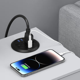 Jgstkcity flush-mount desk outlet keeps surfaces neat and accessible.