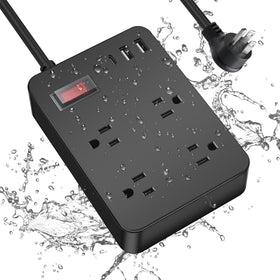 Jgstkcity front view showing four outlets and three USB ports, provides versatile outdoor power