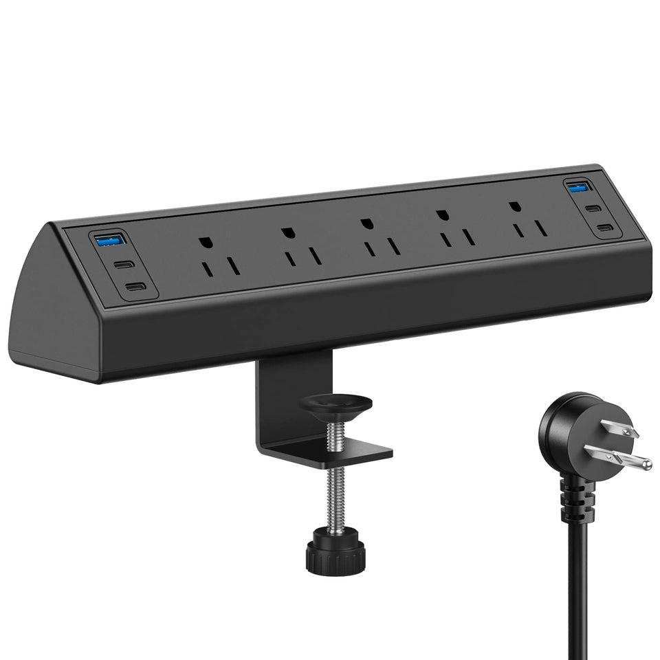 Jgstkcity front view showing outlets and USB ports for organized charging