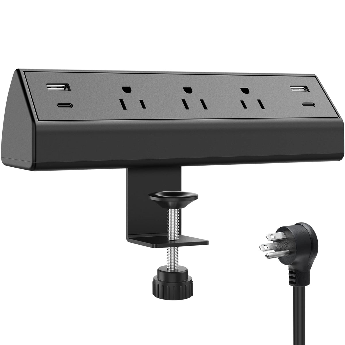 Jgstkcity front view showing ports and compact mounted design for tidy charging