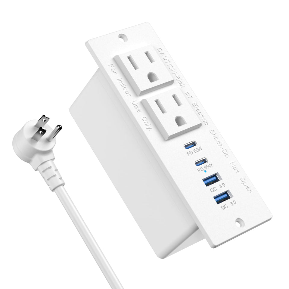 Jgstkcity front view of flush-mounted outlet showing tidy charging benefits