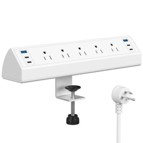 Jgstkcity front view mounted on desk showing clean cable management benefit