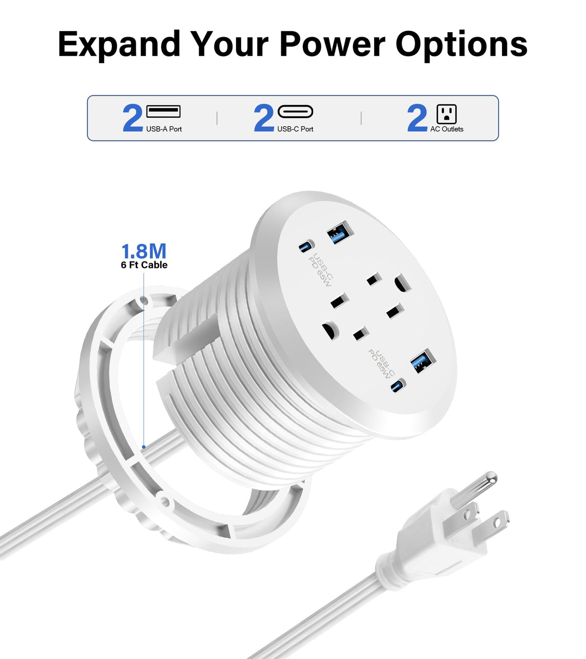 Jgstkcity flat 6ft plug and 16AWG cord demonstrating low-profile placement benefit