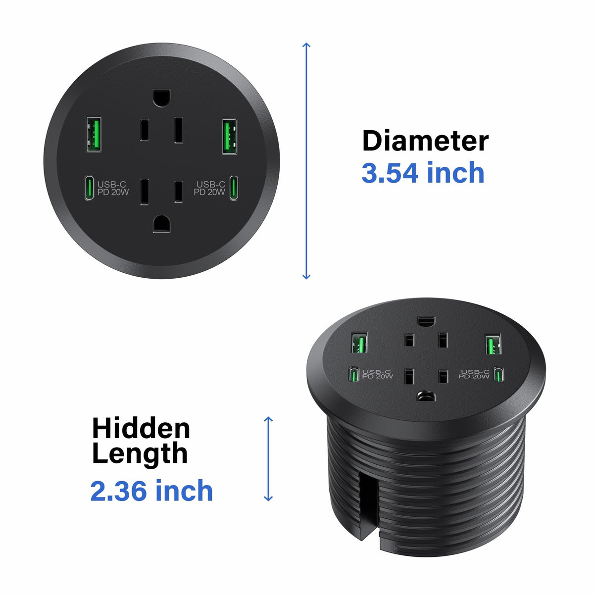 Jgstkcity next to ruler showing 3‑inch hole fit and compact footprint for easy installation