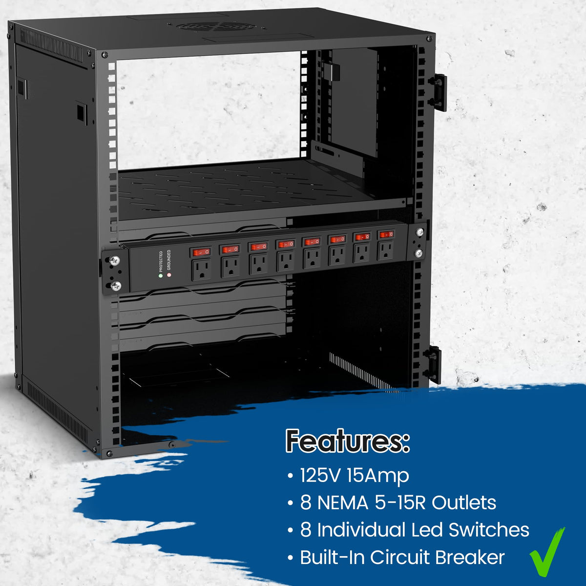 Jgstkcity durable metal construction for reliable rack power distribution
