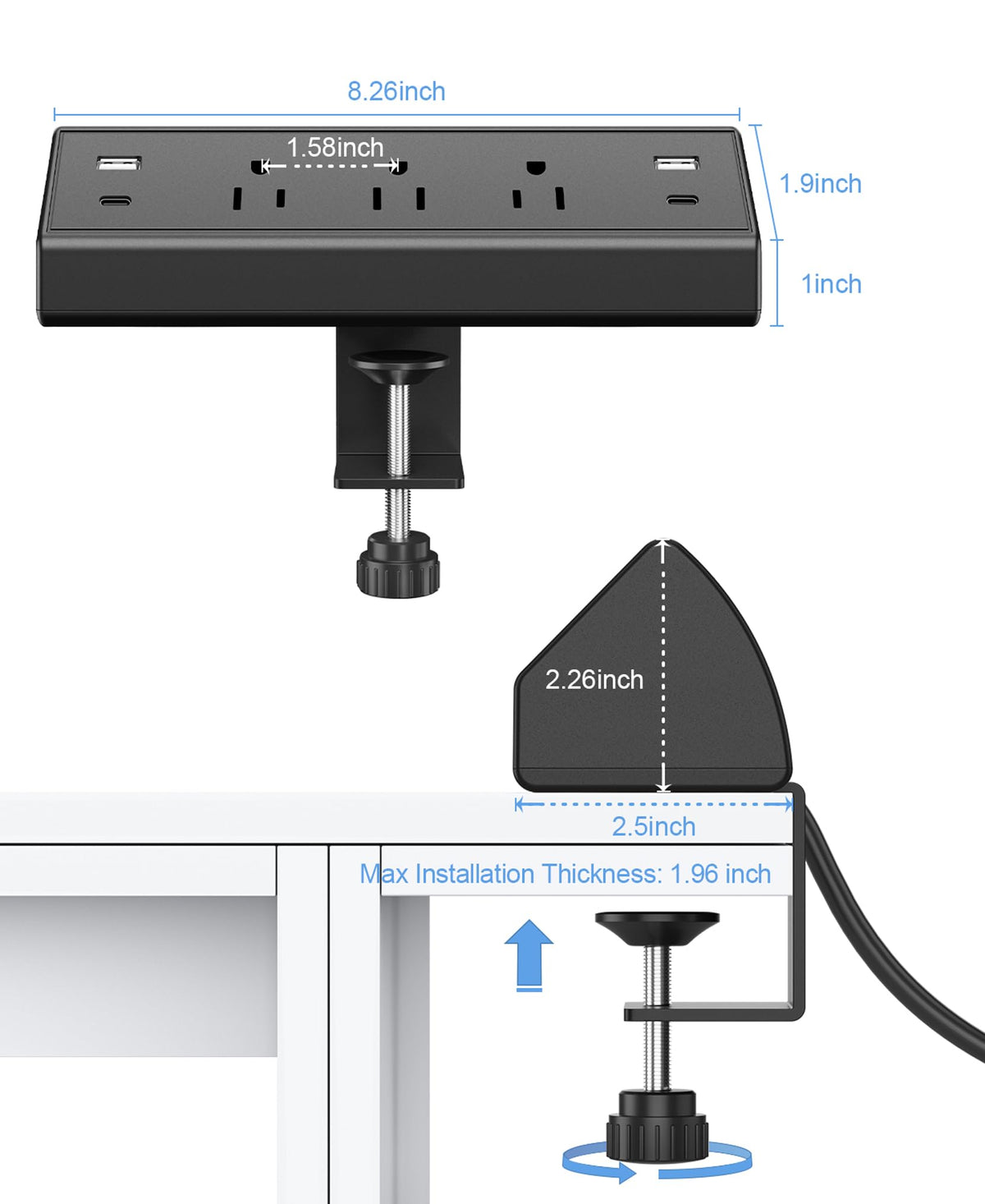 Jgstkcity mounted lifestyle in office showing clutter-free workspace and easy reach