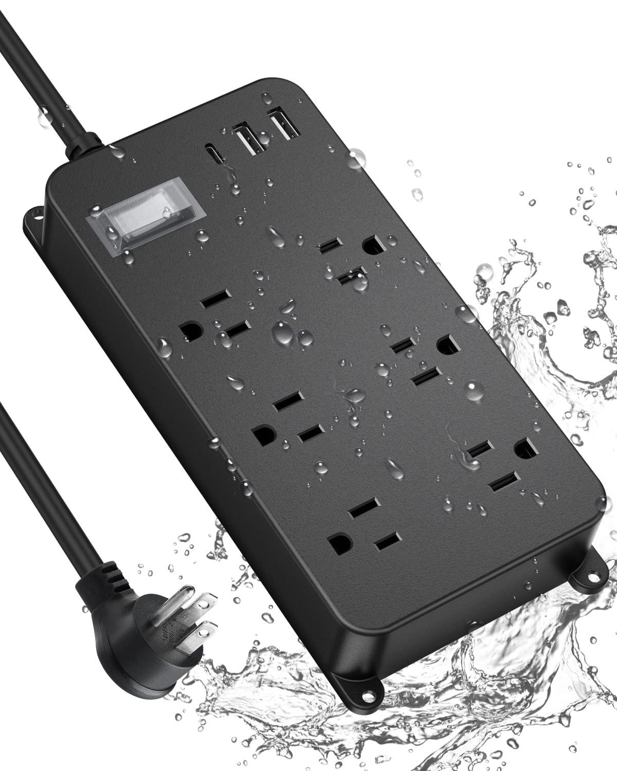 Jgstkcity outdoor power strip weatherproof with USB-C port for durable outdoor charging