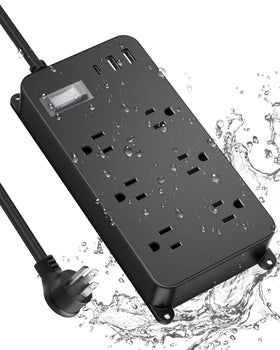 Jgstkcity outdoor power strip weatherproof with USB-C port for durable outdoor charging