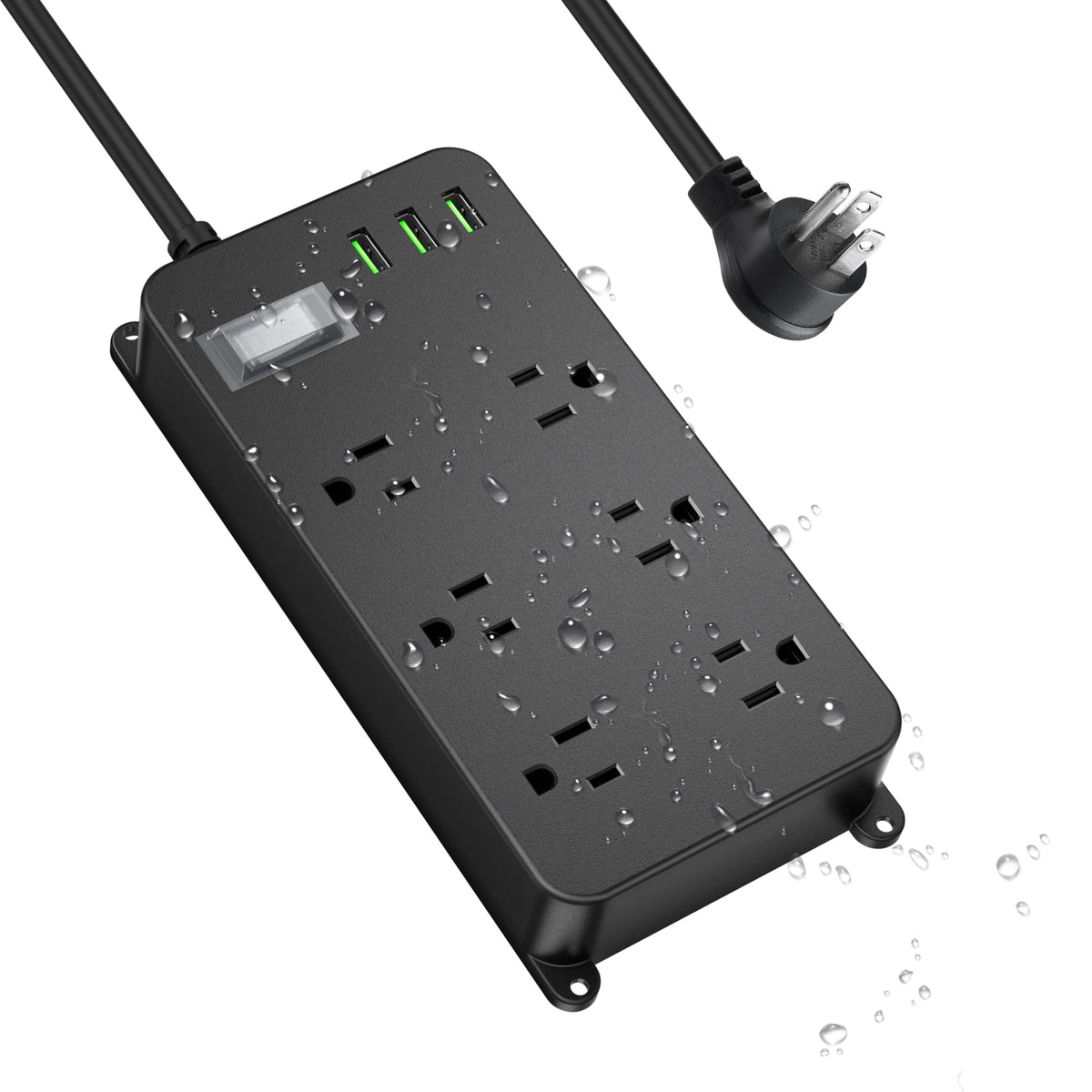 Jgstkcity outdoor weatherproof power strip with USB outlets for safe outdoor charging