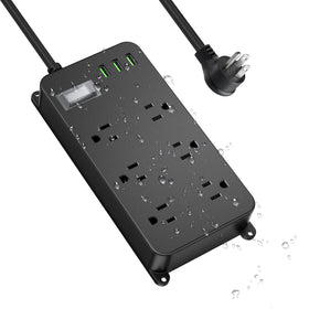 Jgstkcity outdoor weatherproof power strip with USB outlets for safe outdoor charging