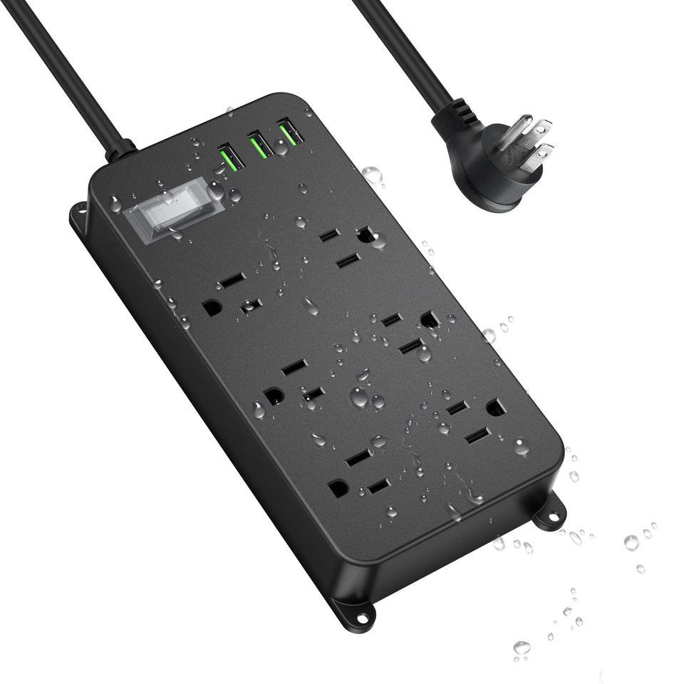 Jgstkcity outdoor weatherproof power strip with USB outlets for safe outdoor charging