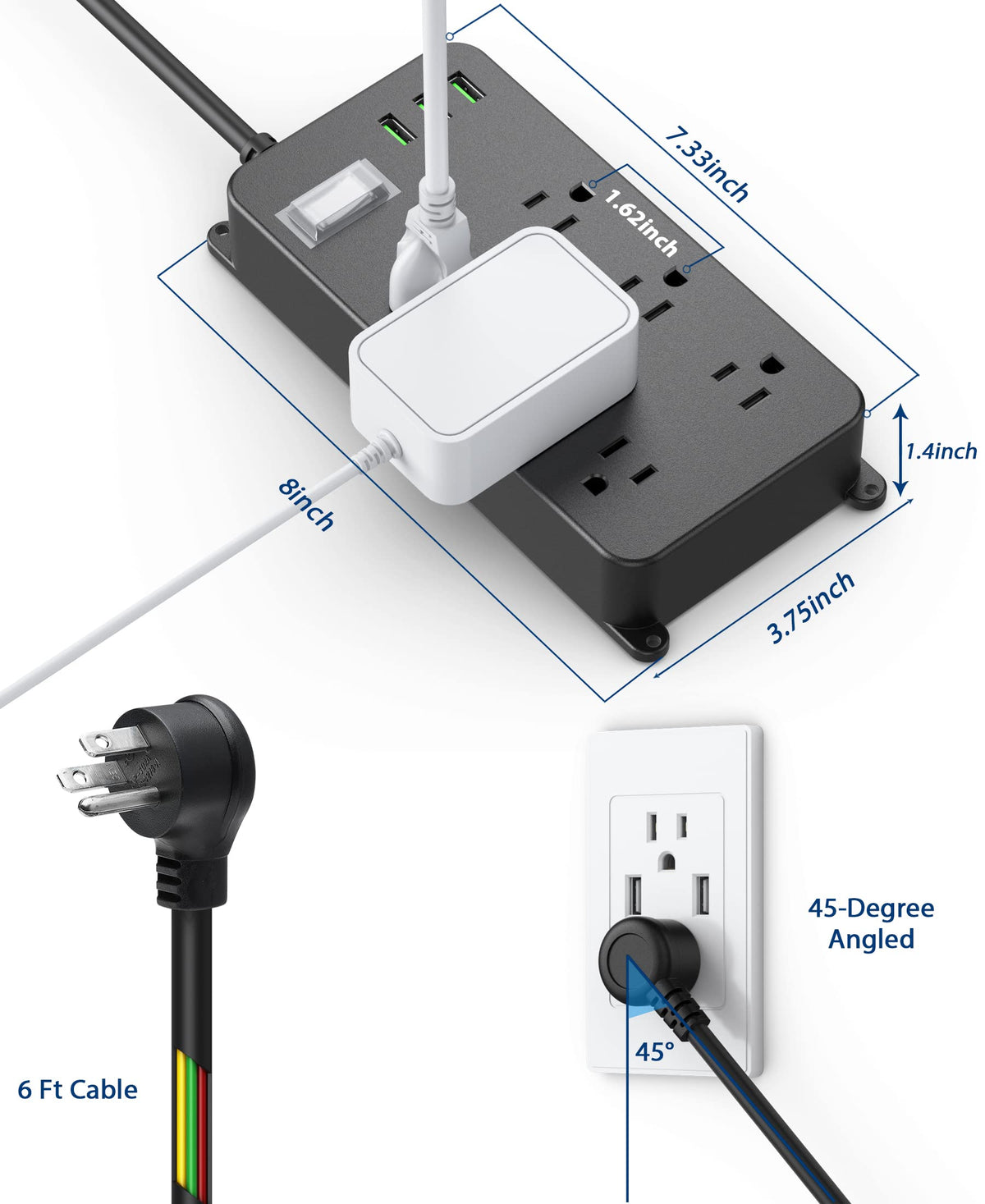 Jgstkcity indoor or outdoor power strip used on a patio deck