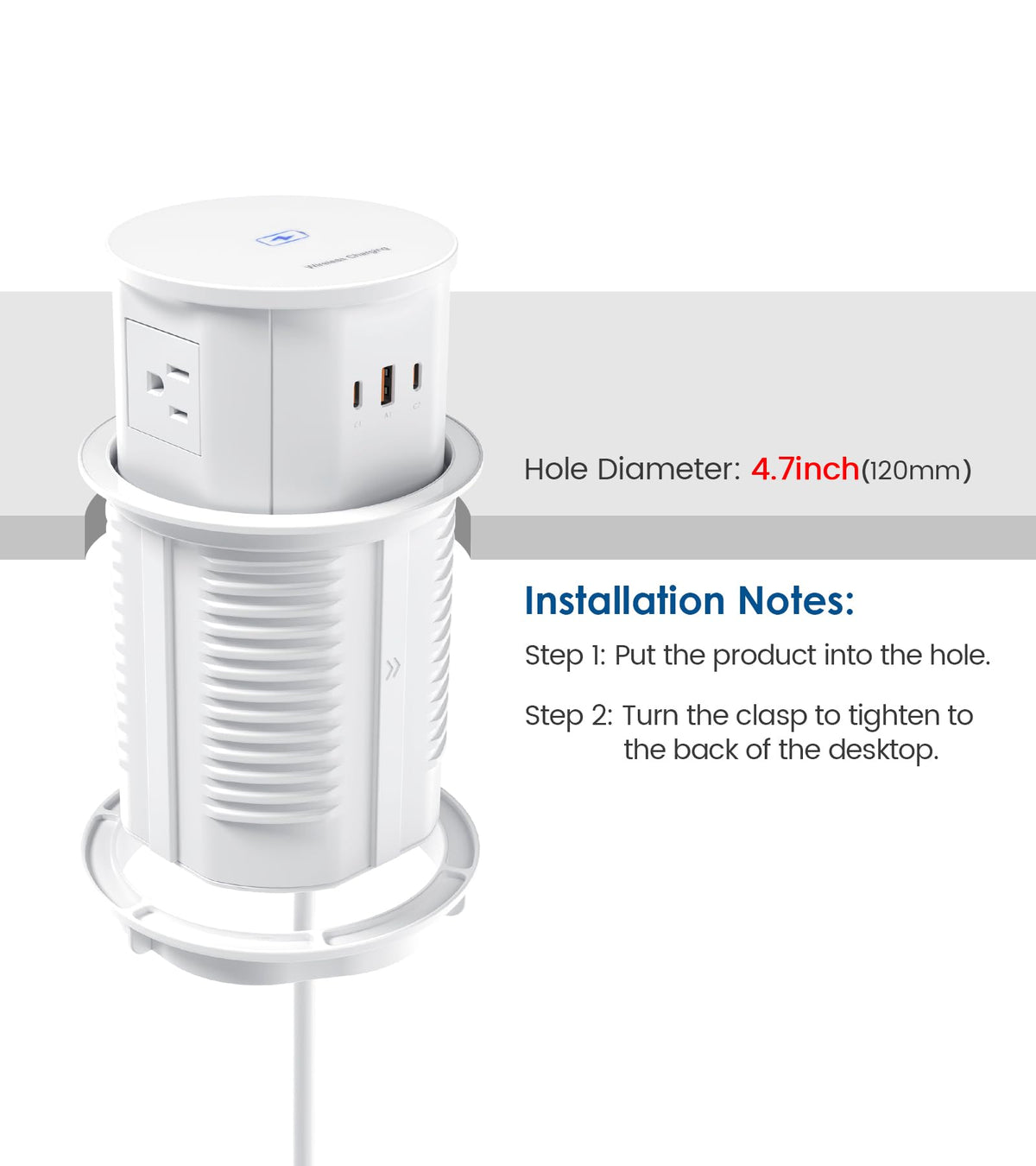 Jgstkcity pop-up outlet in white ETL-listed build for safety and reliability
