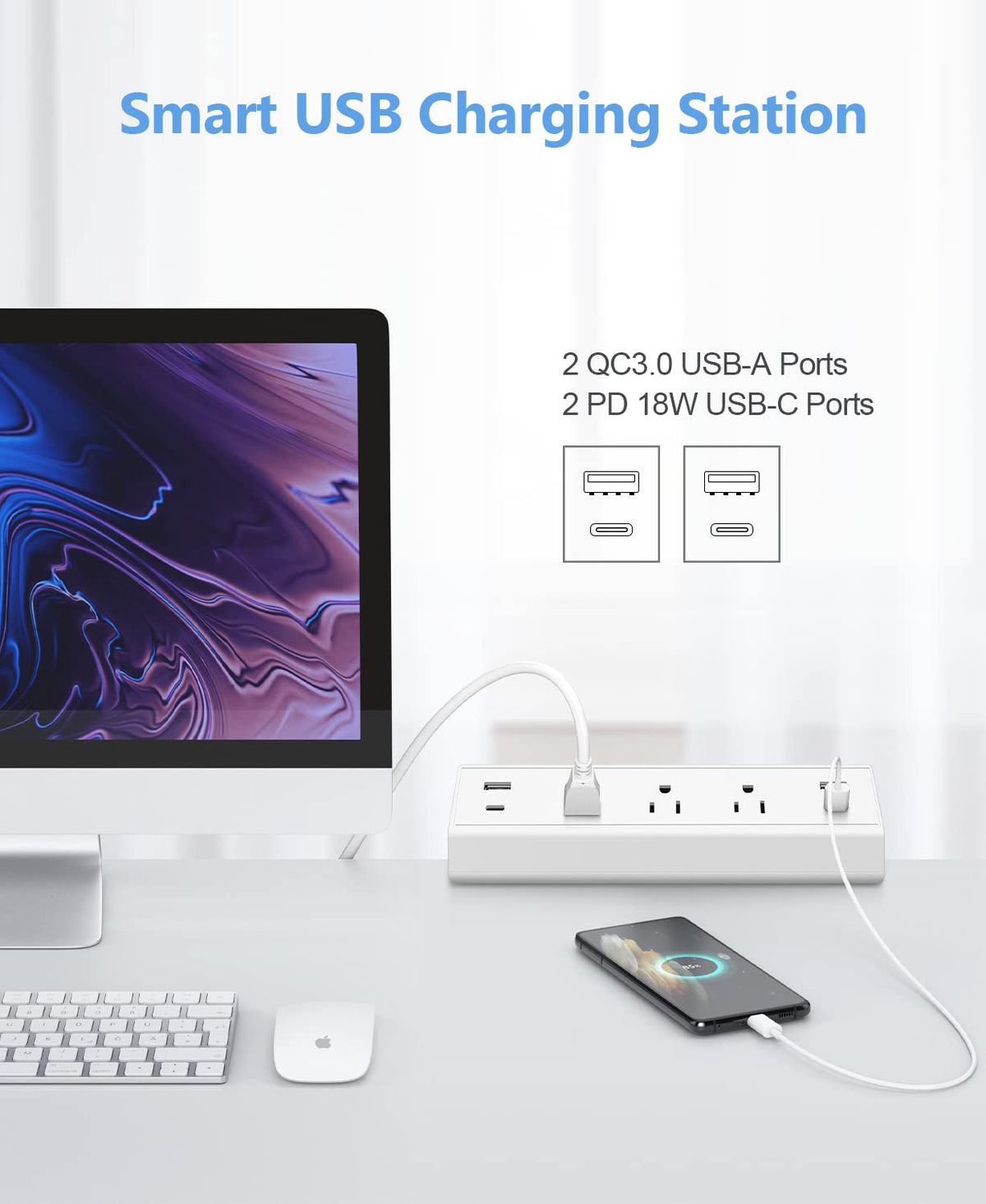 Jgstkcity ports closeup highlighting PD 20W USB‑C and QC USB‑A fast charging