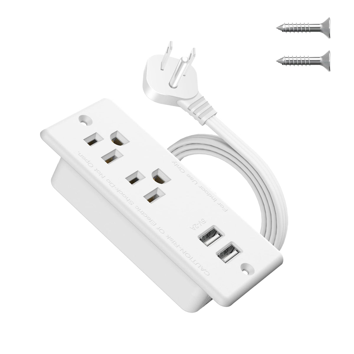 Jgstkcity recessed power strip with flat plug keeps desks tidy and accessible.