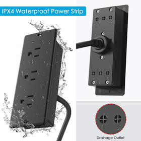Jgstkcity recessed power strip with flat plug sits flush on surfaces.