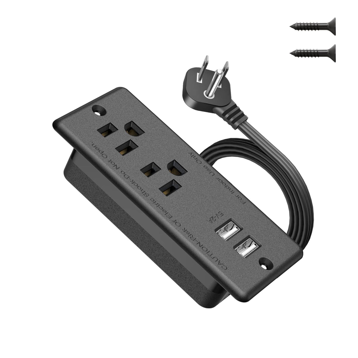 Jgstkcity recessed power strip mounted on a desk for clutter-free charging