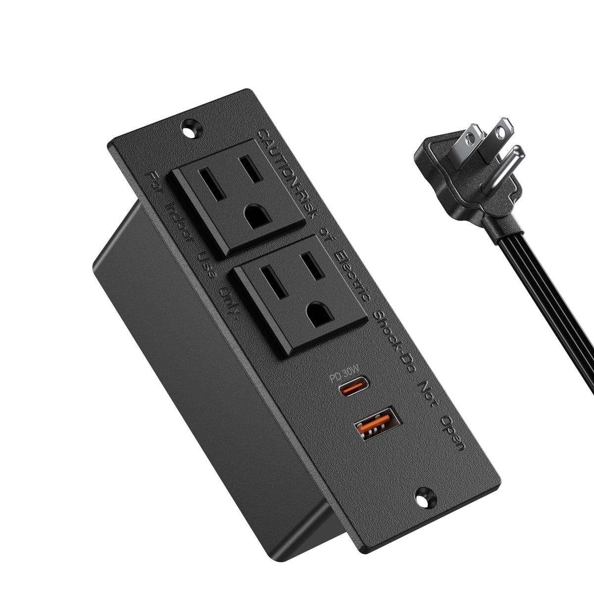 Jgstkcity recessed power strip with USB-C PD 30W fast charging on a desk