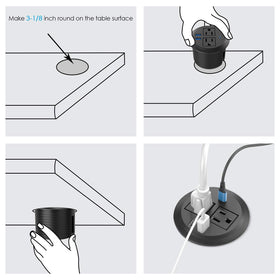 Jgstkcity next to tape measure showing 3-inch grommet fit for simple install
