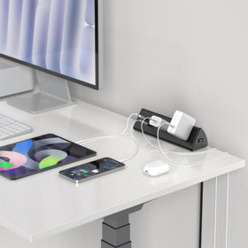 Jgstkcity surge protector with four outlets keeps workspace organized