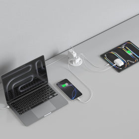 Jgstkcity dual outlets and eight USB ports powering multiple devices.